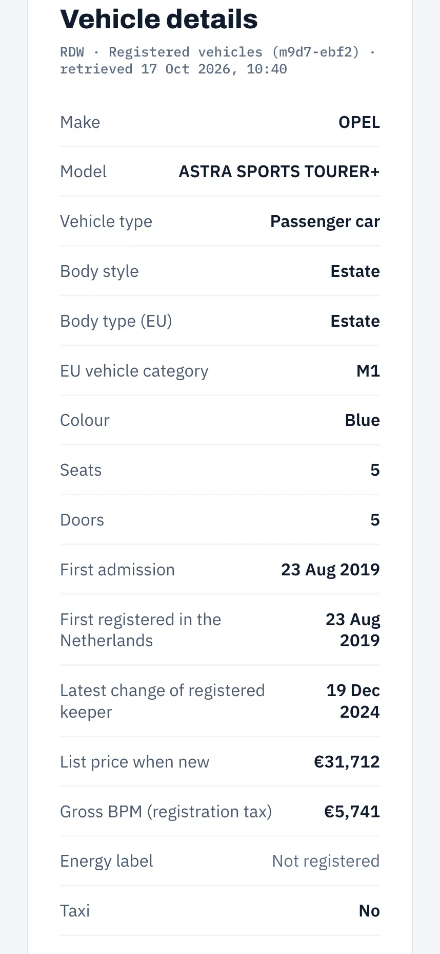 KentekenScan: vehicle details from the RDW